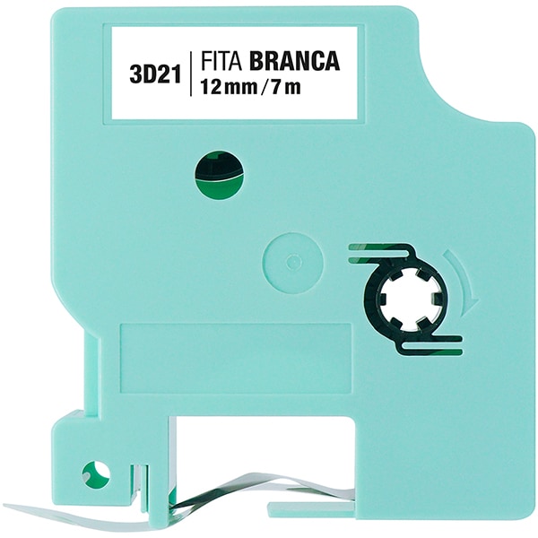 Fita para Rotulador Eletrônico Dymo, 12mm x 4m, Branca, Escrita preta, K45013, App-Tech - BT 1 UN