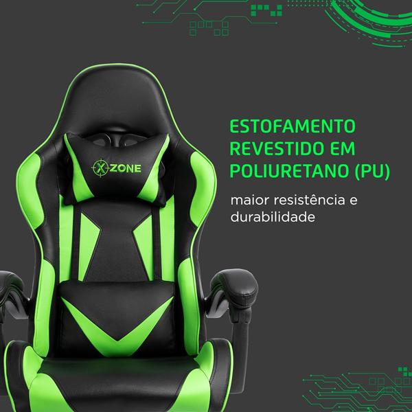 Cadeira Gamer X-Zone Premium preto e verde CGR-01 X-zone CX 1 UN