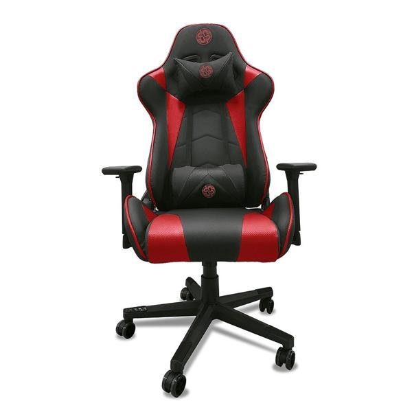 Cadeira Gamer UP X153DB com Braço 3D, Encosto Inclinável 180, Almofadas de Pescoço e lombar e Assento Ajustável - Preta e Vermelha - CX 1 UN