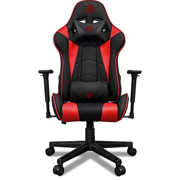 Cadeira Gamer UP X153DB com Braço 3D, Encosto Inclinável 180, Almofadas de Pescoço e lombar e Assento Ajustável - Preta e Vermelha - CX 1 UN