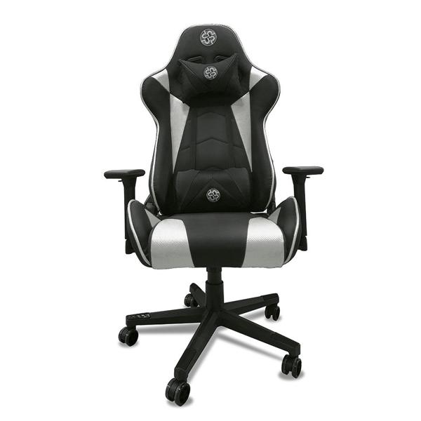 Cadeira Gamer UP X153DBW com Braço 3D, Encosto Inclinável 180, Almofadas de Pescoço e lombar e Assento Ajustável - Preta / Branca - CX 1 UN