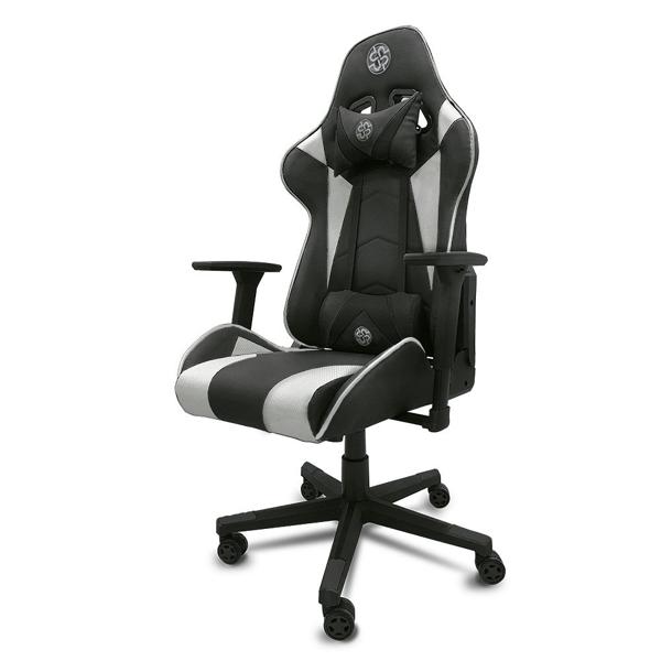 Cadeira Gamer UP X153DBW com Braço 3D, Encosto Inclinável 180, Almofadas de Pescoço e lombar e Assento Ajustável - Preta / Branca - CX 1 UN