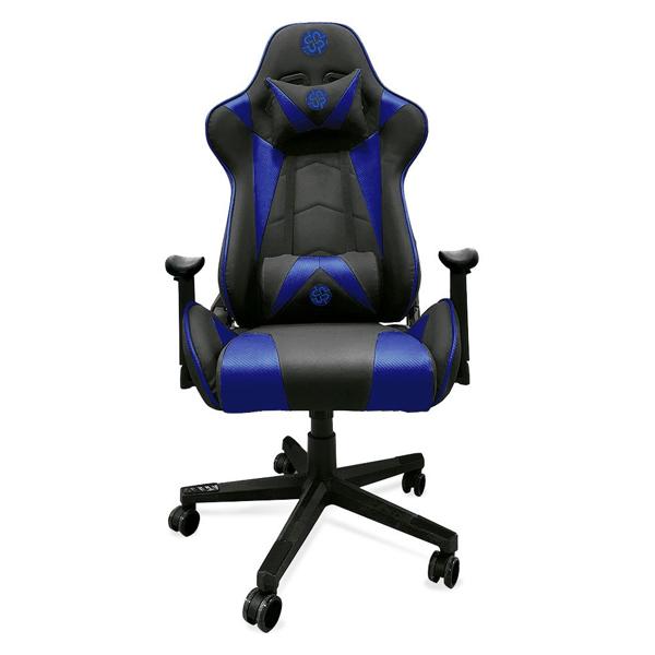 Cadeira Gamer UP X152DB com Braço 2D, Encosto Inclinável 180, Almofadas de Pescoço e lombar e Assento Ajustável - Preta e Azul - CX 1 UN