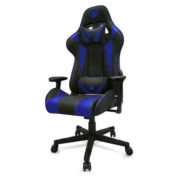 Cadeira Gamer UP X152DB com Braço 2D, Encosto Inclinável 180, Almofadas de Pescoço e lombar e Assento Ajustável - Preta e Azul - CX 1 UN