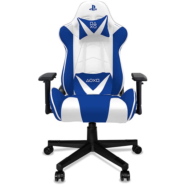 Cadeira Gamer Playstation, com encosto inclinável e ajuste de altura, Branco e Azul, PA4D, XL-1315-4D, Playstation - CX 1 UN