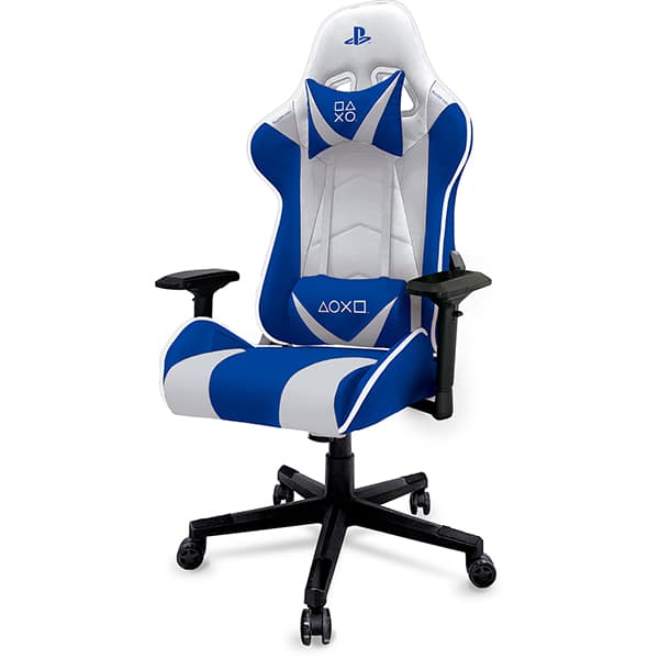 Cadeira Gamer Playstation, com encosto inclinável e ajuste de altura, Branco e Azul, PA4D, XL-1315-4D, Playstation - CX 1 UN