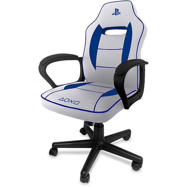 Cadeira Gamer Playstation, com Encosto Inclinável e Ajuste de altura, Branco e Azul, PAF, XL-3319, Playstation - CX 1 UN