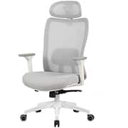 Cadeira giratória Astra Pro, com encosto inclinável e ajuste de altura, Cinza e branca, 71467, Elements - CX 1 UN