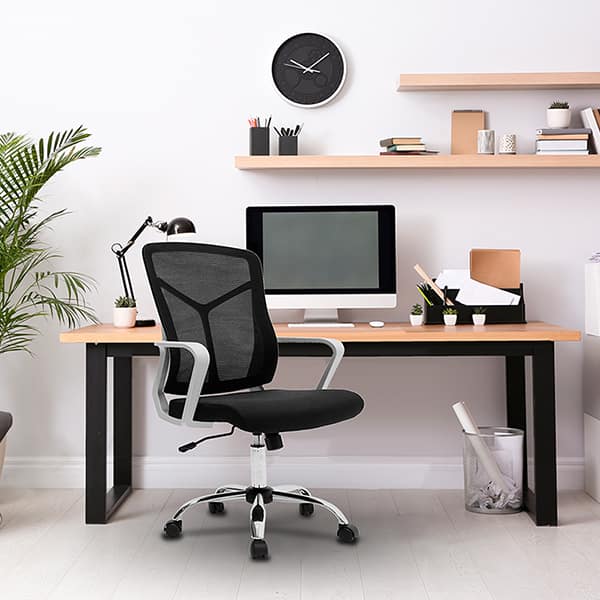 Cadeira giratória office Leap Plus, Com Ajuste de Altura, Preta, OCH06, Elg - CX 1 UN