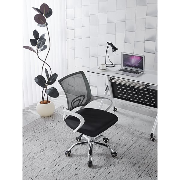 Cadeira giratória Office Arco Dual Colors, Preta e Branca, N2232356DC, Conthey - CX 1 UN