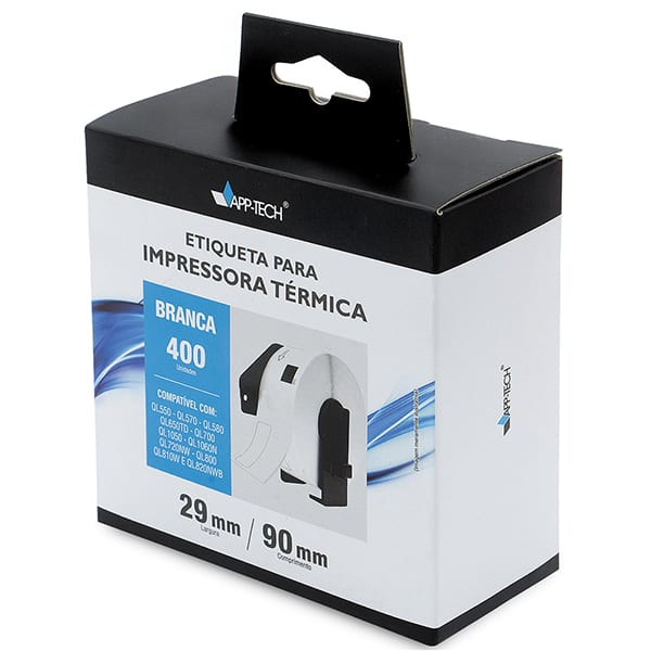 Etiqueta para impressora térmica K-1201 para impressoras Brother, 29mm x 90m, APP-TECH - CX 1 UN