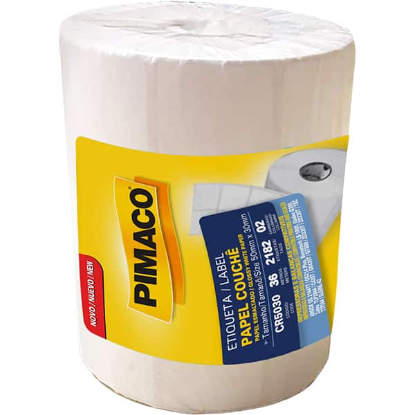 Etiqueta para impressora e balança Ribbon 50mm x 30mm, 2 carreiras, CR5030, Pimaco - RL 2182 UN Etiqueta para impressora e balança Ribbon 50mm x 30mm, 2 carreiras, CR5030, Pimaco - RL 2182 UN