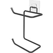 Suporte de papel higiênico duplo com adesivo, Preto, 1551BL, Stolf - CX 1 UN