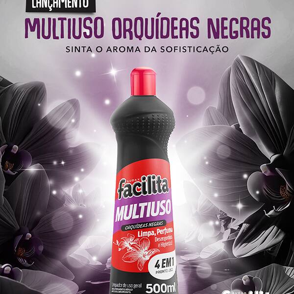 Limpador multiuso 4 em 1, Orquídeas Negras, 500 ml, Audax - PT 1 UN
