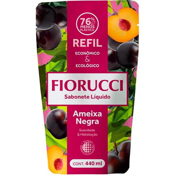 Sabonete líquido Refil, Ameixa negra, 440ml, 8129REF, Fiorucci - PT 1 UN