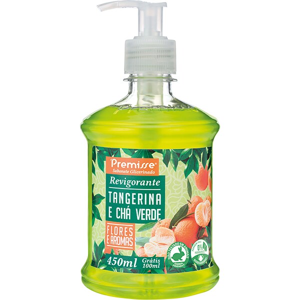 Sabonete Líquido, Tangerina e Chá Verde, 450ml, Premisse - PT 1 UN