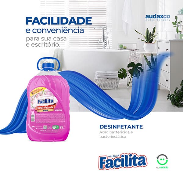 Desinfetante Floral, 5L, Facilita - PT 1 UN