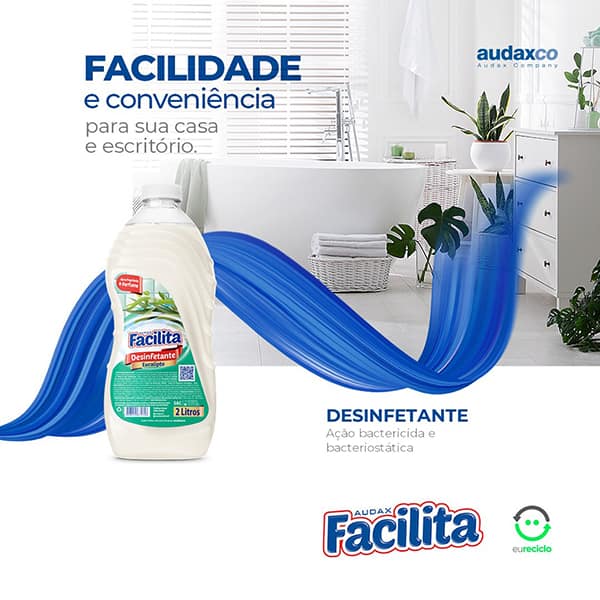 Desinfetante Eucalipto, 2L, Facilita - PT 1 UN