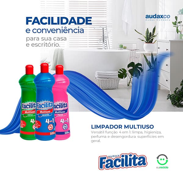 Limpador multiuso 4 em 1, Lavanda, 500ml, Facilita - PT 1 UN