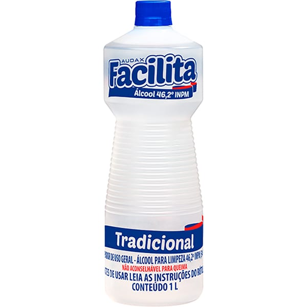 Álcool Líquido tradicional, 46,2°, 1L, Audax - PT 1 UN