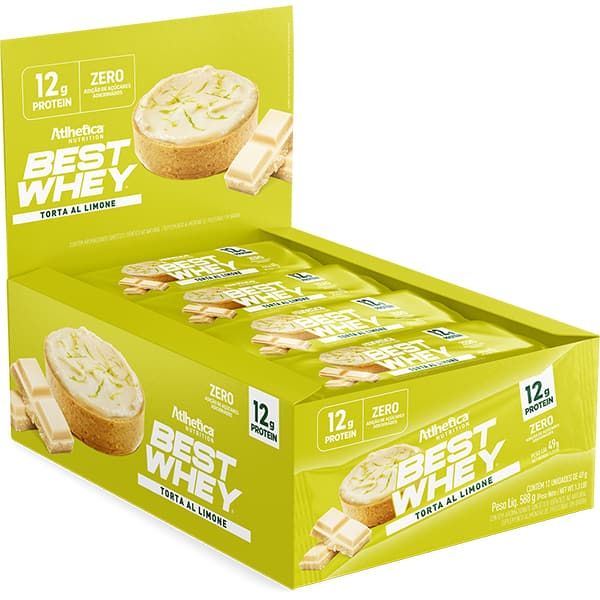 Barra de proteína Best Whey Bar, Torta limone,12 gramas de proteina, 49g, 24108, Atlhetica - 1 UN