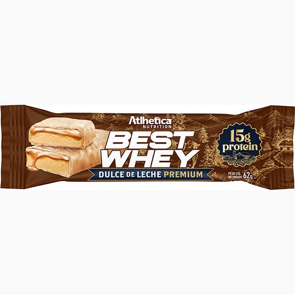 Best Whey Bar Dulce de Leche Premium, 15g de proteína, 50g, Atlhetica - 1 UN