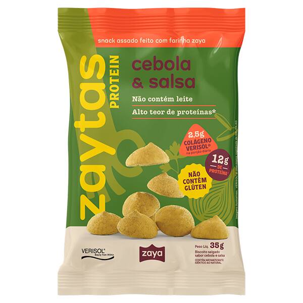 Snack de Proteína Assado, Cebola e Salsa, 35g, 12270033, Zaya - PT 1 UN Snack de Proteína Assado, Cebola e Salsa, 35g, 12270033, Zaya - PT 1 UN