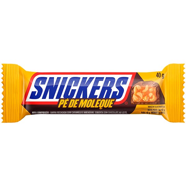 Chocolate Snickers Pé de Moleque, 40g, Mars Brasil - PT 1 UN