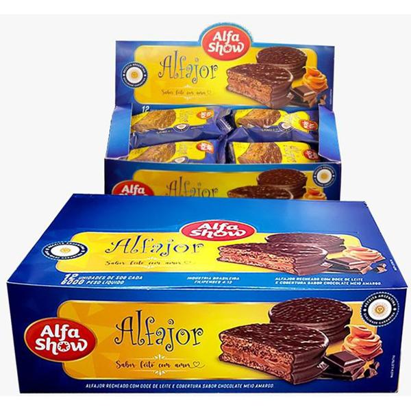 Alfajor chocolate meio amargo Alfashow UN 1 UN