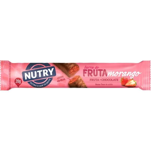 Barra de Fruta, Morango com chocolate, 20g, 2614, Nutry - 1 UN