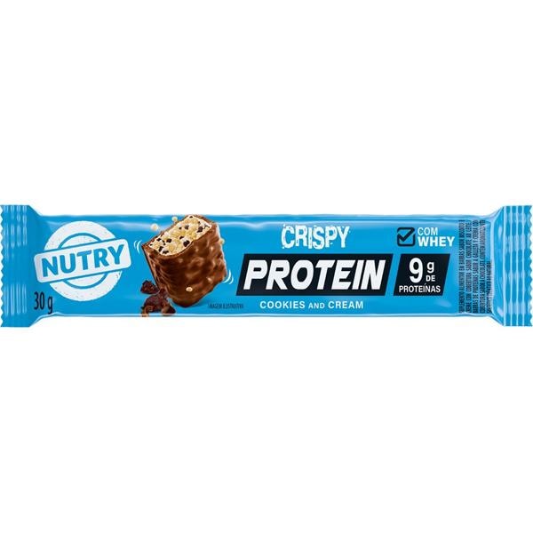 Barra de proteína crispy, Cookies & Cream, 30g, 3900, Nutry - 1 UN