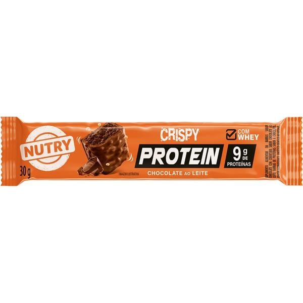 Barra de proteína crispy, Chocolate ao leite, 30g, 3899, Nutry - 1 UN