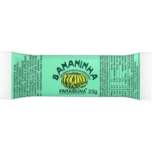 Doce de banana bananinha sem açucar 23g 012 Paraibuna PT 1 UN