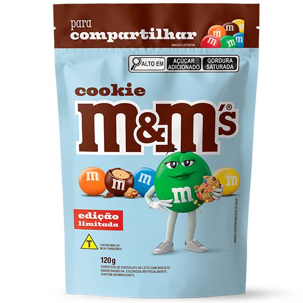 M&Ms ao leite com Cookie, 120g, 10408537, Mars Brasil - PT 1 UN