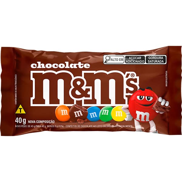 Chocolate M&Ms ao leite, 40g, Mars Brasil - PT 1 UN