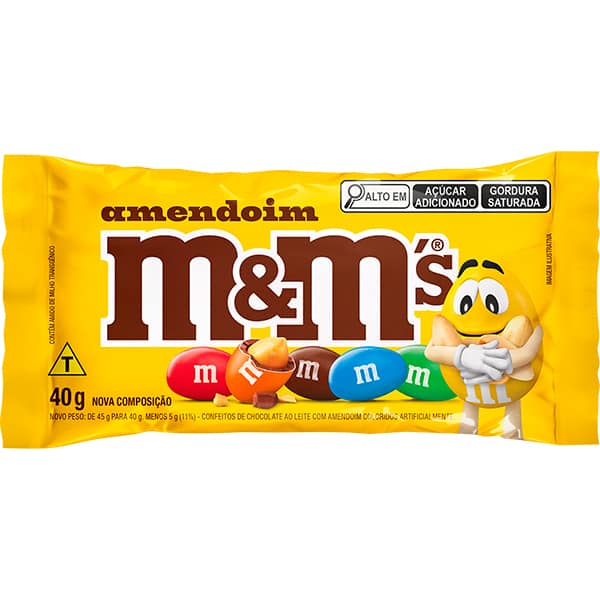 Chocolate M&Ms ao leite com amendoim, 40g, Mars Brasil - PT 1 UN