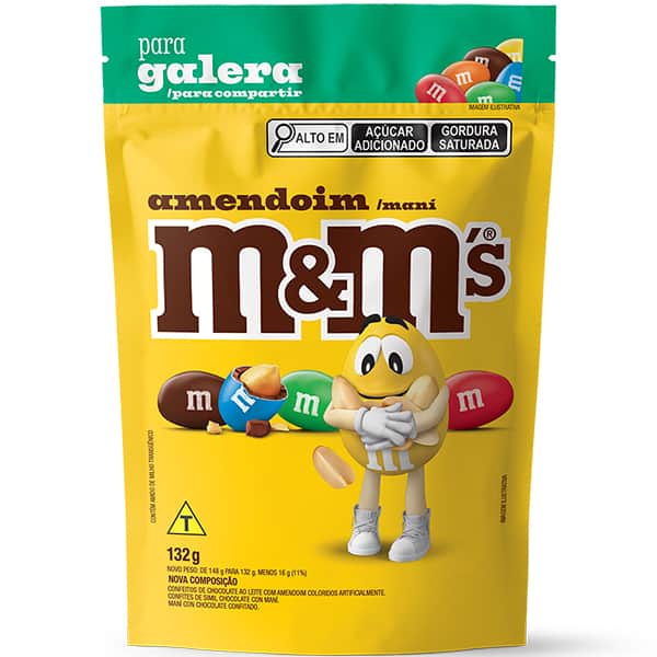 Chocolate M&Ms ao leite com amendoim, 132g, Mars Brasil - PT 1 UN