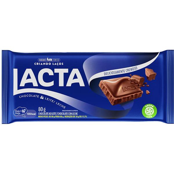 Chocolate ao leite, Lacta, 80g, 24220, Kraft - PT 1 UN