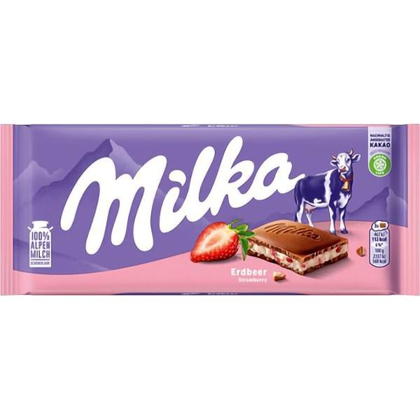 Chocolate Milka, Strawberry, 100g, Mondelez - PT 1 UN