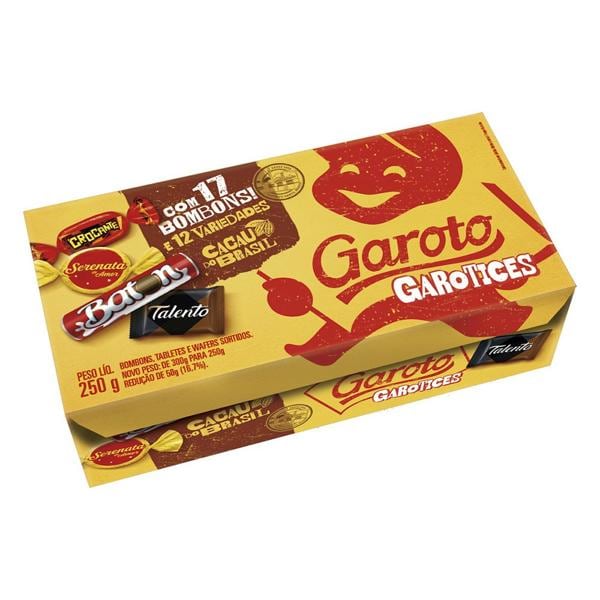 Bombons sortidos Garoto, 250g, 12458949, Chocolates Garoto - CX 1 UN