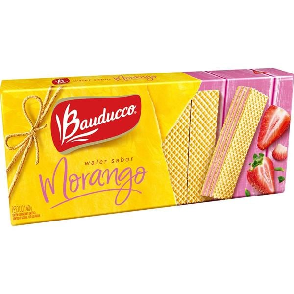 Bolacha Wafer morango, 140g, 40000265, Bauducco - PT 1 UN