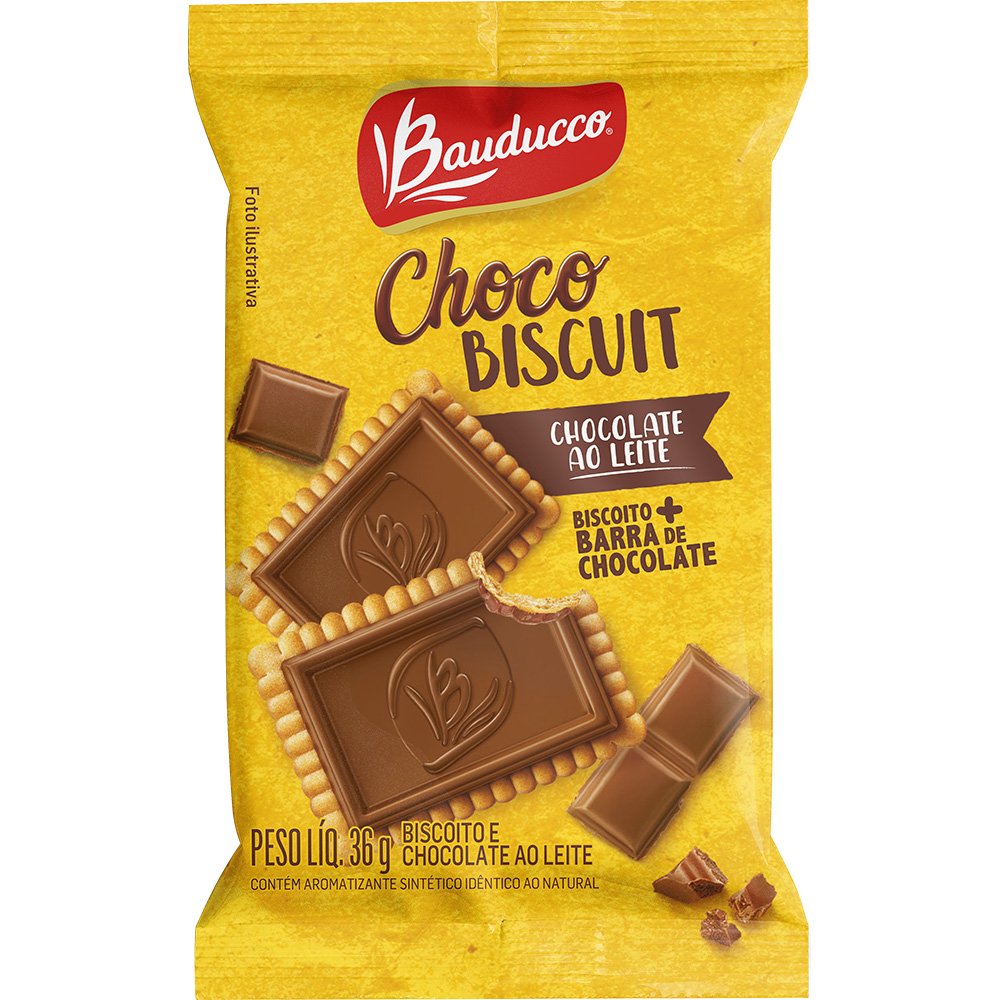 Biscoito Choco Biscuit ao leite, 36g, 40002408, Bauducco - 1 UN - Coffee  Break - Kalunga