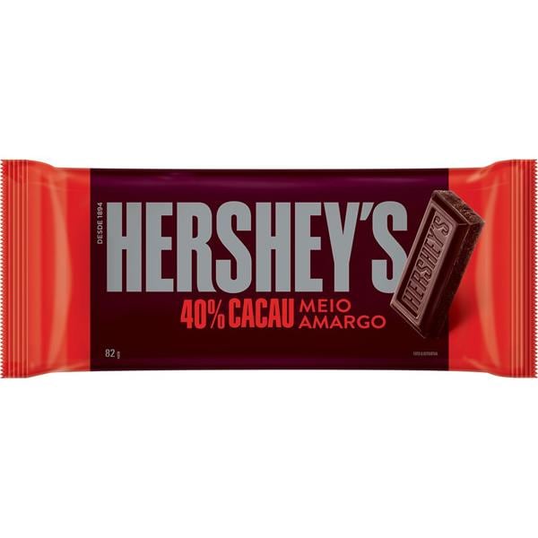 Chocolate Meio Amargo, 82g, 8266, Hersheys - PT 1 UN