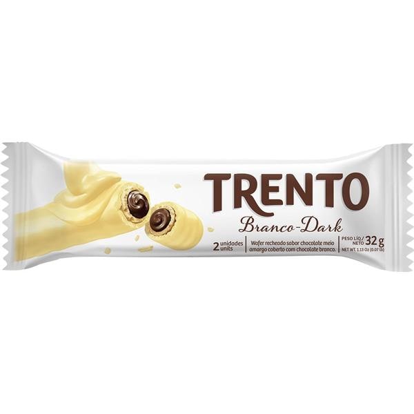 Chocolate Trento, Branco Dark, 32g, 3994, Trento - PT 1 UN