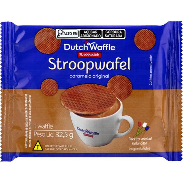 Stroopwafel biscoito recheado com caramelo, 3221, Dutchwaffle - PT 1 UN