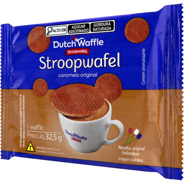 Stroopwafel biscoito recheado com caramelo, 3221, Dutchwaffle - PT 1 UN