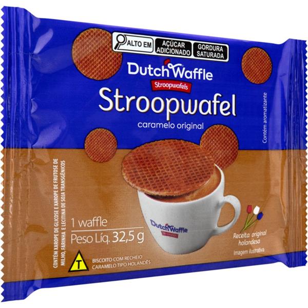 Stroopwafel biscoito recheado com caramelo, 3221, Dutchwaffle - PT 1 UN