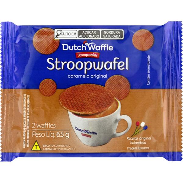 Stroopwafel biscoito recheado com caramelo, 3222, Dutchwaffle - PT 2 UN