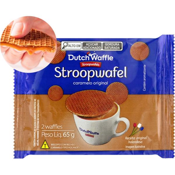 Stroopwafel biscoito recheado com caramelo, 3222, Dutchwaffle - PT 2 UN