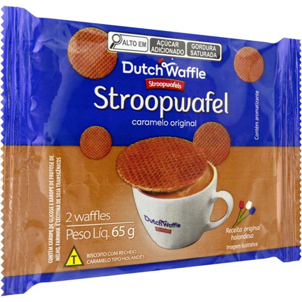 Stroopwafel biscoito recheado com caramelo, 3222, Dutchwaffle - PT 2 UN